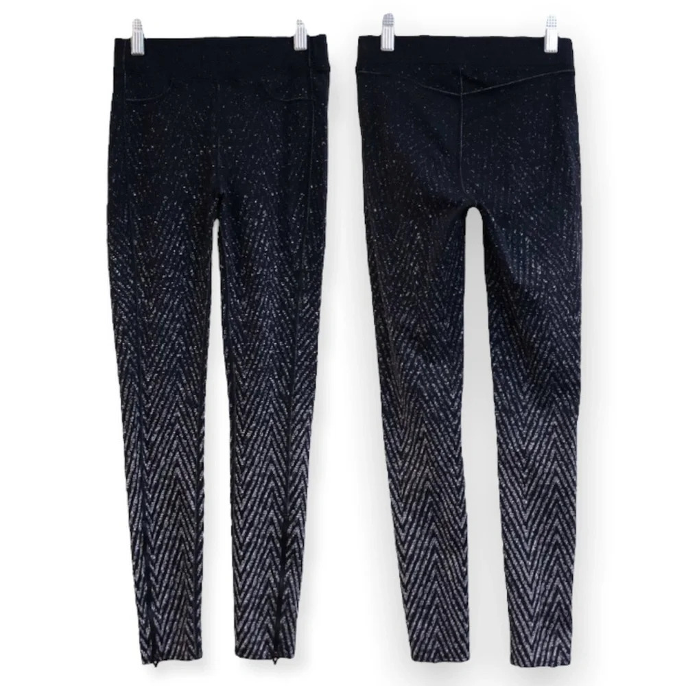 Rag & Bone Black Chevron Low Rise Zip Ankle 7/8 Length Athleisure Leggings Small